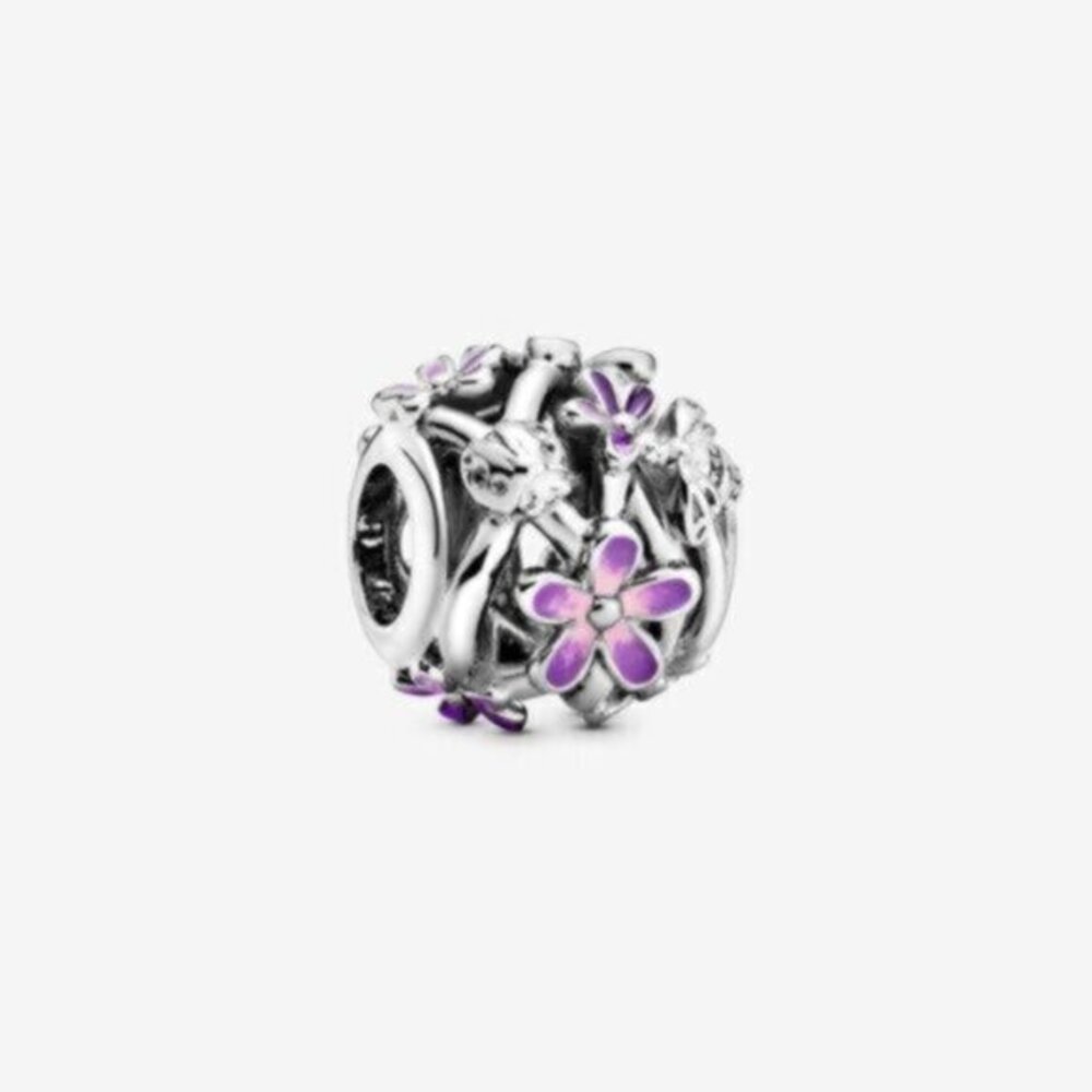 Pandora Openwork Purple Daisy Charm